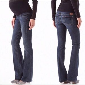 Paige Maternity Laurel Canyon Premium Denim Boot Cut Jeans Dark Wash
